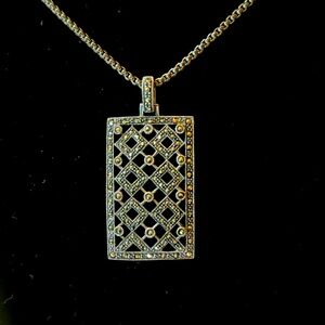 Marcasite Square Pendant with 18 inch  chain